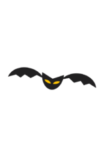 Bat With Yellow Eyes Free SVG File