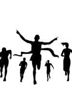 Sprint and Marathon Silhouette Free SVG File