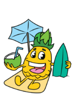 Beach Pineapple Emoji, Summer Clipart Free SVG File