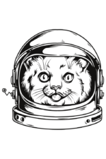 Cat In Helmet Free SVG File