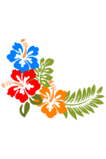 Hibiscus Flowers, Decorative Floral Design Free SVG File