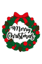 Merry Christmas Wreath Free SVG File