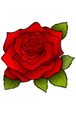 Rose Bloom With Leaf Free SVG File