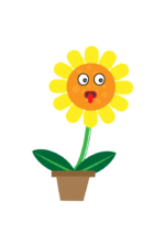 Sunflower In the Pot, Clipart Free SVG File
