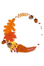Fall Leaf Circle Wreath, Monogram Frame Free SVG File