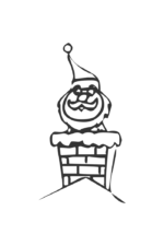 Santa On The Roof Chimney Free SVG File