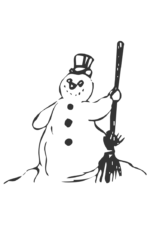 Snowman Hand Drawn Winter Free SVG File