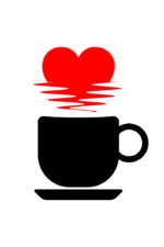 Coffee Cup With Heart - free svg file for members