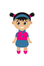 Cute Girl Clipart Free SVG File