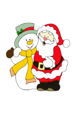 Snowman And Santa Claus Free SVG File
