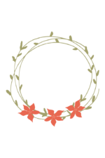 Circular Floral Wreath Clipart Free SVG File