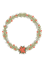 Christmas Circle Wreath Clipart Free SVG File