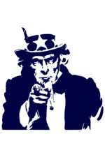 US Uncle Sam Black and White Free SVG File