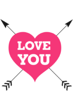 Love You Heart with Arrows Clipart Free SVG File