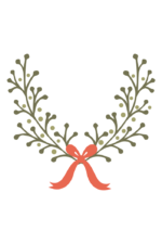 Half Wreath With Ribbon Free SVG File