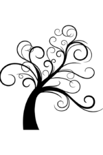 Tree Twisted Branches Black Silhouette Free SVG File