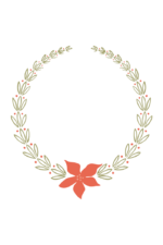 Circle Ornamental Wreath With Flower Clipart Free SVG File