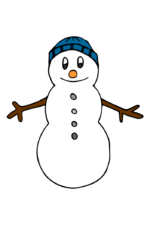 Snowman with Head Warmer Cap Clipart Free SVG File