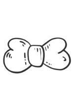 Bow Tie Black and White Outline Free SVG File