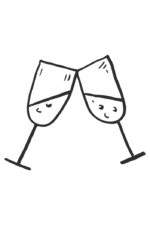Champagne Glasses Outline Free SVG File