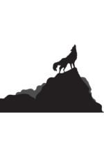 Howling Wolf on Mountain Black Silhouette Free SVG File
