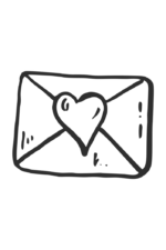 Love Envelope with Heart Outline Free SVG File