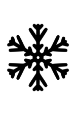 Simple Snowflake Black Silhouette - free svg file for members