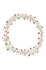 Rounded Floral Wreath Clipart Free SVG File