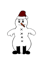 Snowman Wearing Christmas Hat and Shoe Clipart Free SVG File