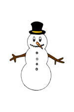Snowman Wearing Hat Clipart Free SVG File