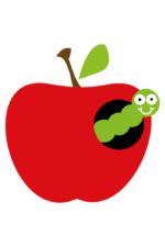 Apple with Worm Clipart Free SVG File