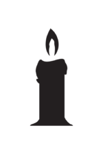 Burning Candle with Flame Silhouette Free SVG File