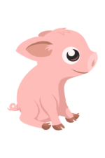 Cute Little Sitting Pig Clipart Free SVG File