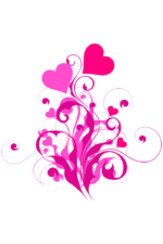 Fancy Ornamental Floral Hearts Clipart Free SVG File
