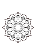 Heart Flower Mandala Black and White - free svg file for members