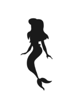 Female Mermaid Silhouette - free svg file for members