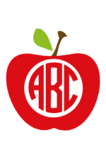 Monogram Apple with ABC Clipart Free SVG File
