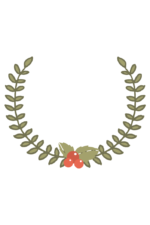 Half Ornamental Wreath with Strawberries Clipart Free SVG File