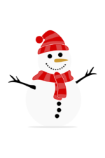 Snowman with Christmas Cap and Scarf Clipart - free svg file for members
