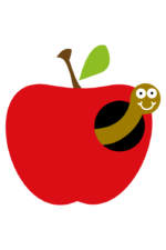 Apple with Worm Inside Clipart Free SVG File