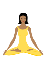 Black Woman practicing Yoga Clipart Free SVG File