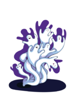 Flying Scary Ghost with Shadows Clipart Free SVG File