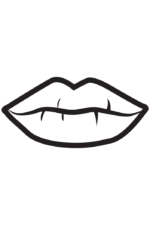 Lips Black and White Outline Free SVG File