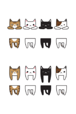 Split Cat for Text Monogram Clipart Free SVG File