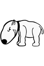 Angry Dog Bull Terrier Black and White Clipart Free SVG File