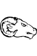 Aries Ram Head Tattoo Black and White Clipart Free SVG File