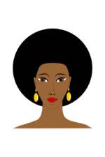 Black Afro Woman with Earrings Clipart Free SVG File