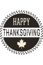 Canada Happy Thanksgiving Black and White Clipart Free SVG File