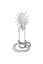 Burning Candle with Flame Outline Free SVG File