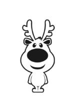 Cute Cartoon Reindeers Black and White - free svg file for members